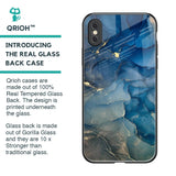 Blue Cool Marble Glass Case for iPhone XS