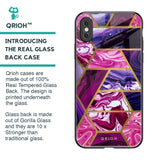 Electroplated Geometric Marble Glass Case for iPhone XS