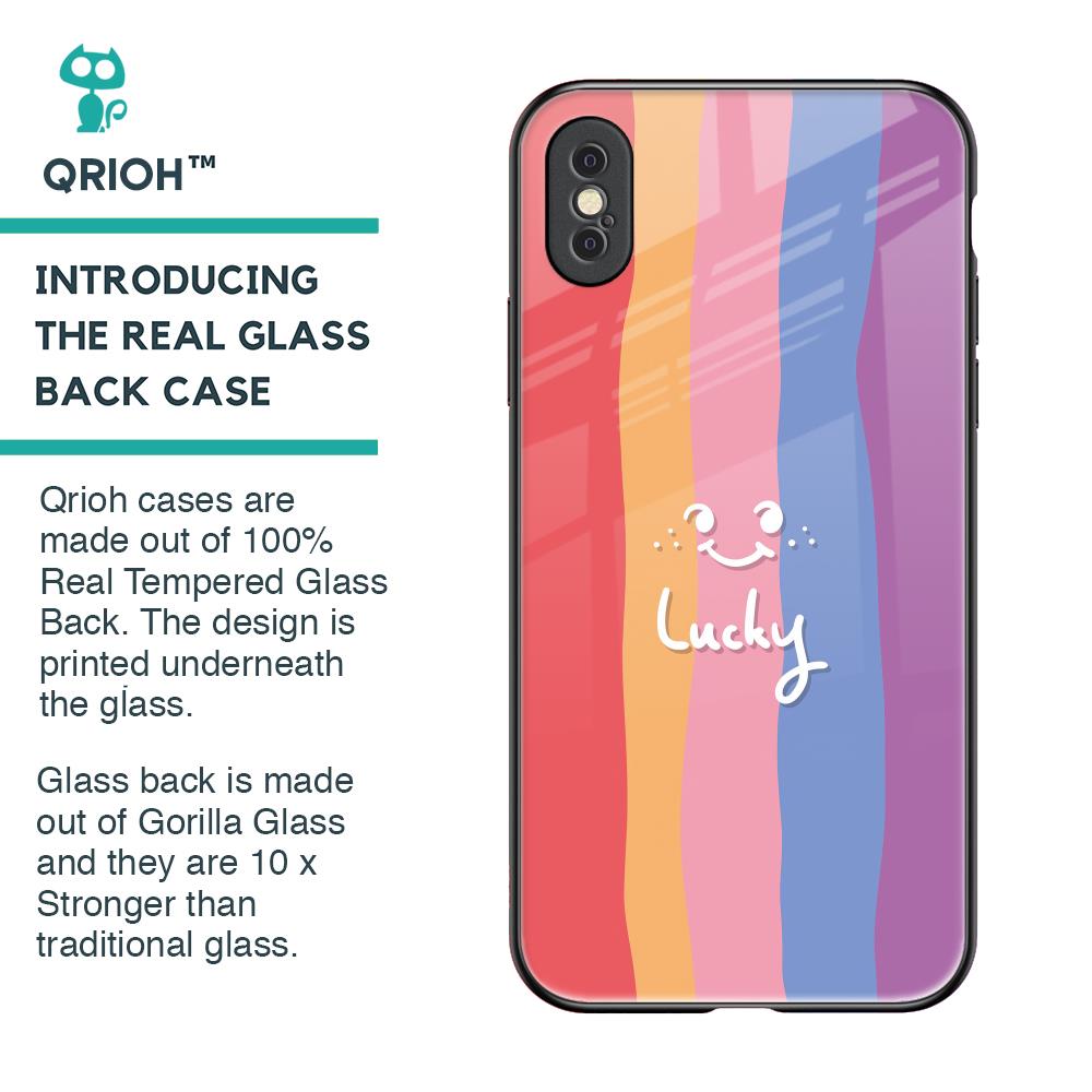 Lucky Abstract Glass Case for iPhone XS