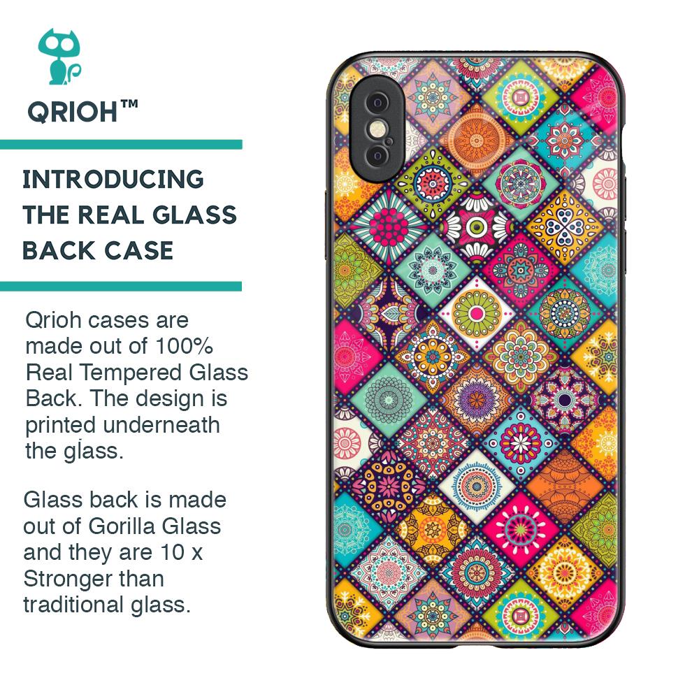 Multicolor Mandala Glass Case for iPhone XS