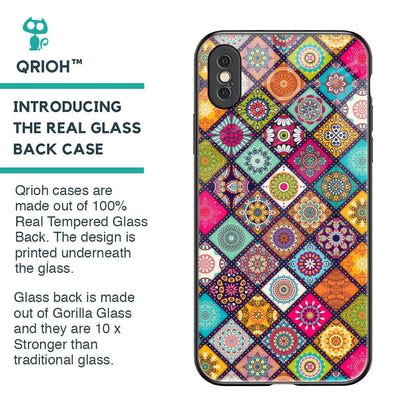 Multicolor Mandala Glass Case for iPhone XS
