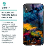 Multicolor Oil Painting Glass Case for iPhone XS