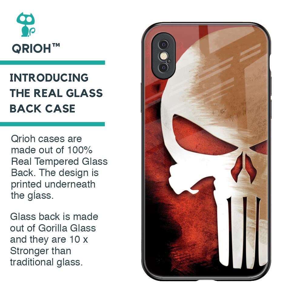 Red Skull Glass Case for iPhone XS