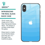 Wavy Blue Pattern Glass Case for iPhone XS