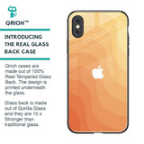 Orange Curve Pattern Glass Case for iPhone XS