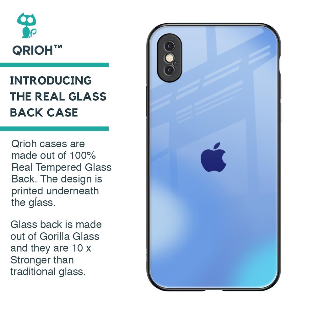 Vibrant Blue Texture Glass Case for iPhone XS