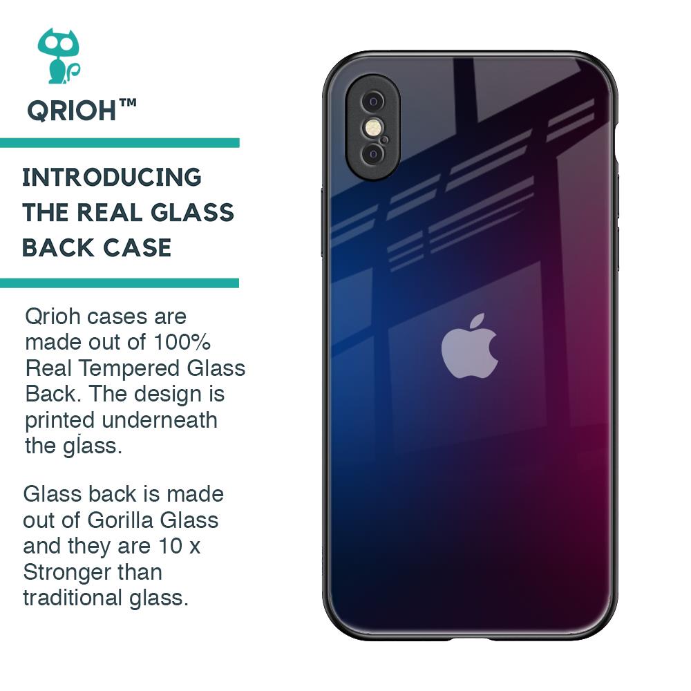 Mix Gradient Shade Glass Case For iPhone XS