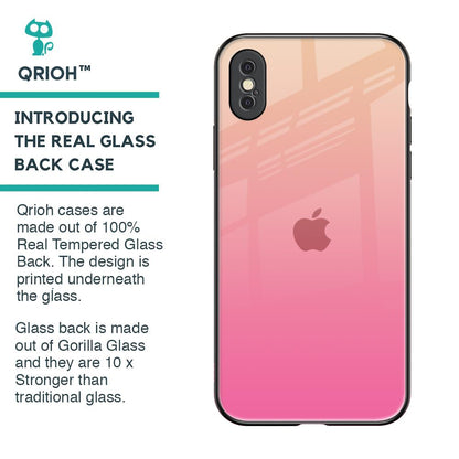 Pastel Pink Gradient Glass Case For iPhone XS
