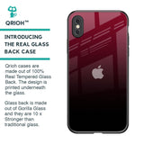 Wine Red Glass Case For iPhone XS