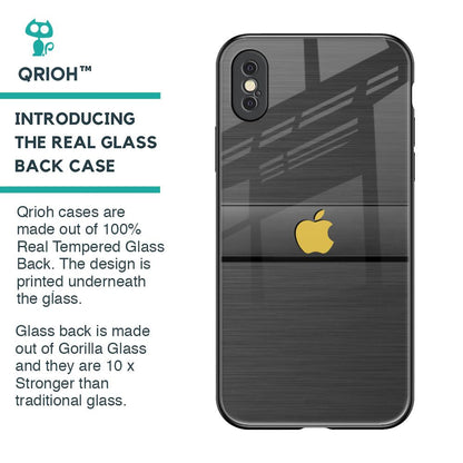 Grey Metallic Glass Case For iPhone XS