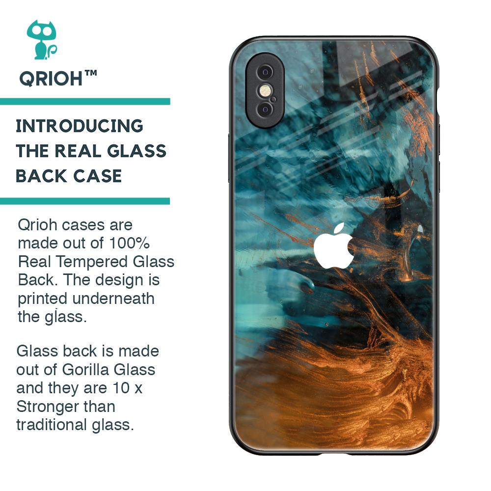 Golden Splash Glass Case for iPhone XS
