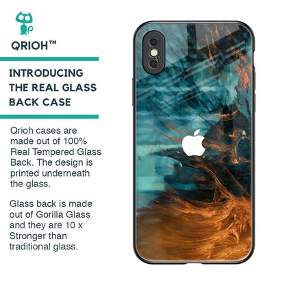 Golden Splash Glass Case for iPhone XS