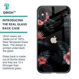 Tropical Art Flower Glass Case for iPhone XS