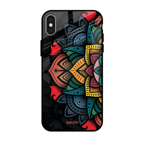 Retro Gorgeous Flower Apple iPhone XS Glass Cases & Covers Online