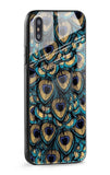 Peacock Feathers Glass case for iPhone XS