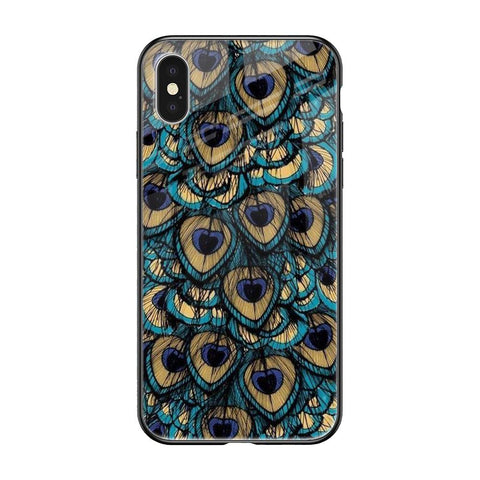 Peacock Feathers iPhone XS Glass Cases & Covers Online