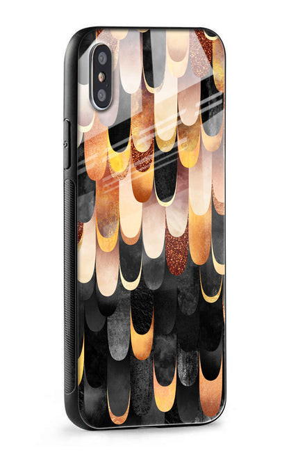 Bronze Abstract Glass Case for iPhone XS