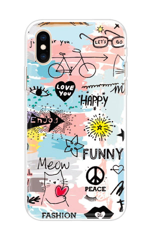 Happy Doodle iPhone XS Back Cover