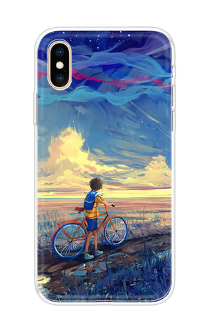 Riding Bicycle to Dreamland iPhone XS Back Cover