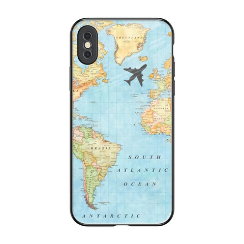 Travel Map iPhone XS Max Glass Back Cover Online
