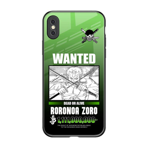 Zoro Wanted iPhone XS Max Glass Back Cover Online