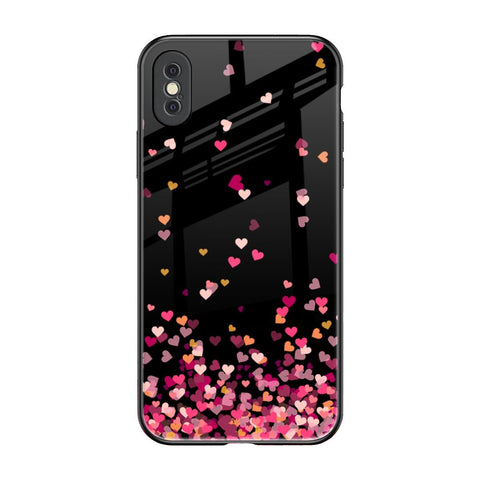 Heart Rain Fall iPhone XS Max Glass Back Cover Online