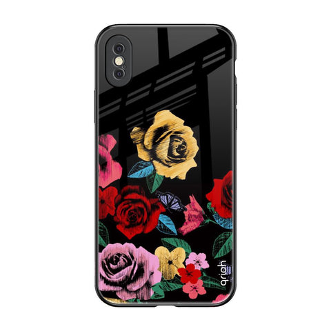 Floral Decorative iPhone XS Max Glass Back Cover Online