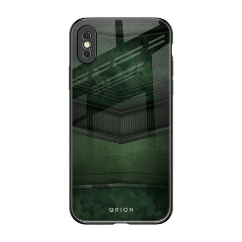 Green Leather iPhone XS Max Glass Back Cover Online