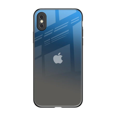Blue Grey Ombre iPhone XS Max Glass Back Cover Online
