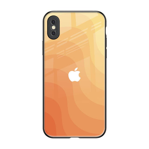 Orange Curve Pattern iPhone XS Max Glass Back Cover Online