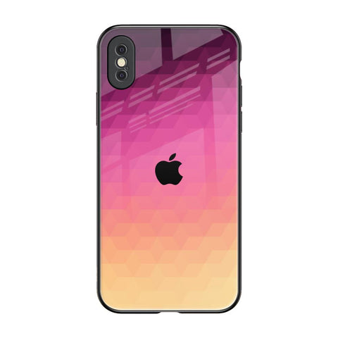 Geometric Pink Diamond iPhone XS Max Glass Back Cover Online