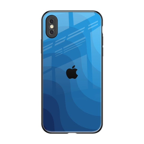 Blue Wave Abstract iPhone XS Max Glass Back Cover Online