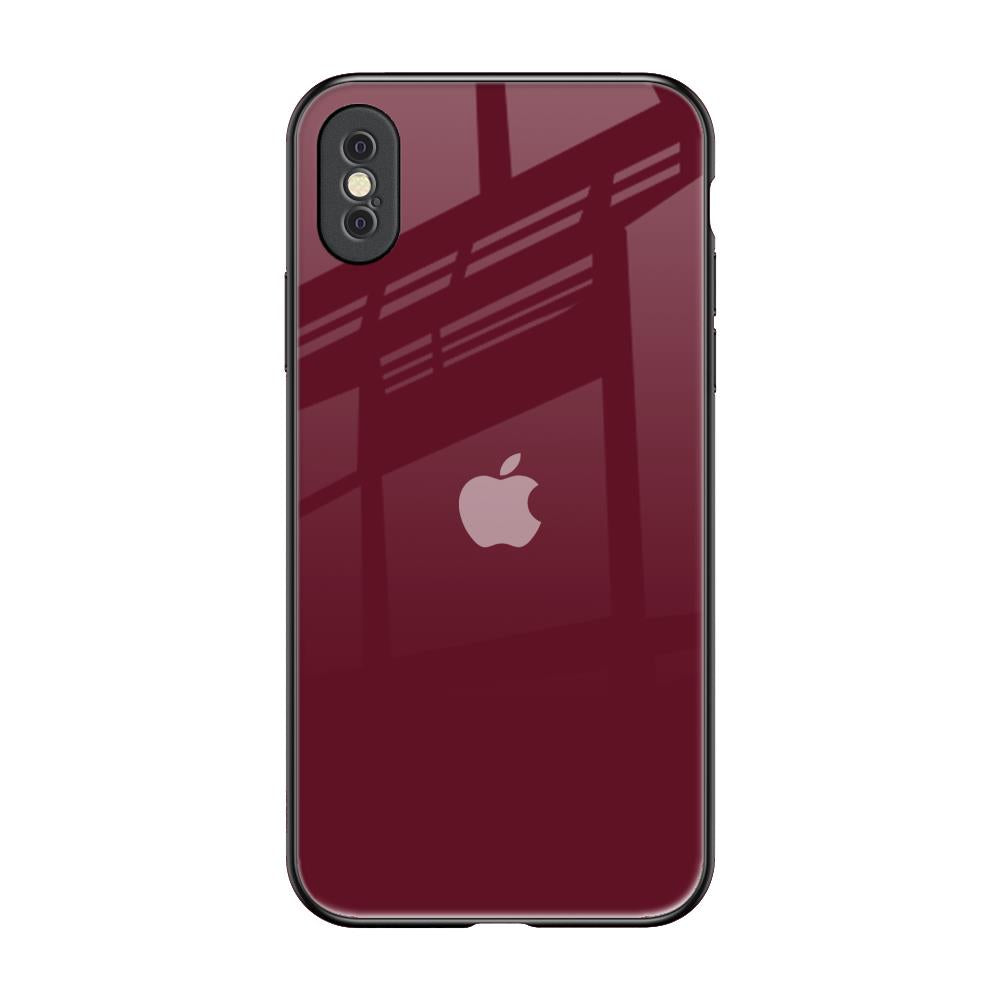 Classic Burgundy iPhone XS Max Glass Back Cover Online