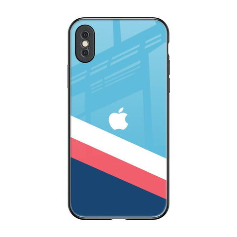 Pink & White Stripes iPhone XS Max Glass Back Cover Online