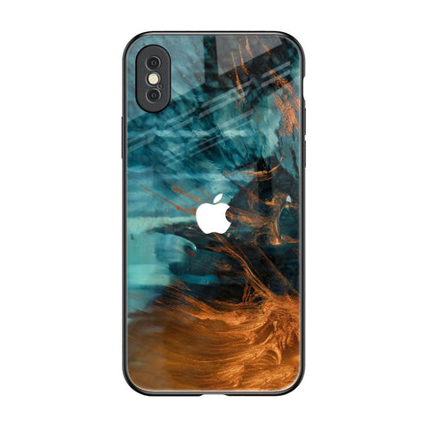 Golden Splash iPhone XS Max Glass Back Cover Online