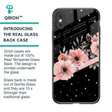 Floral Black Band Glass Case For iPhone XS Max