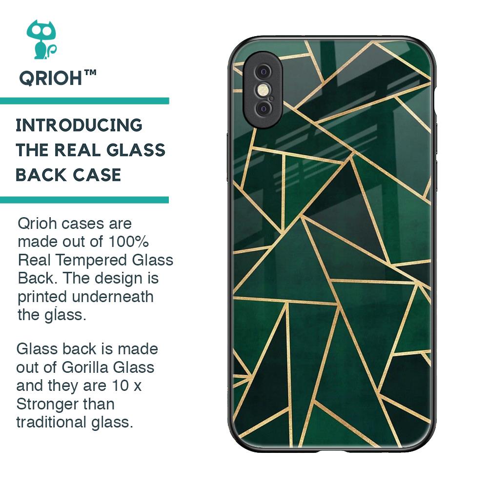 Abstract Green Glass Case For iPhone XS Max