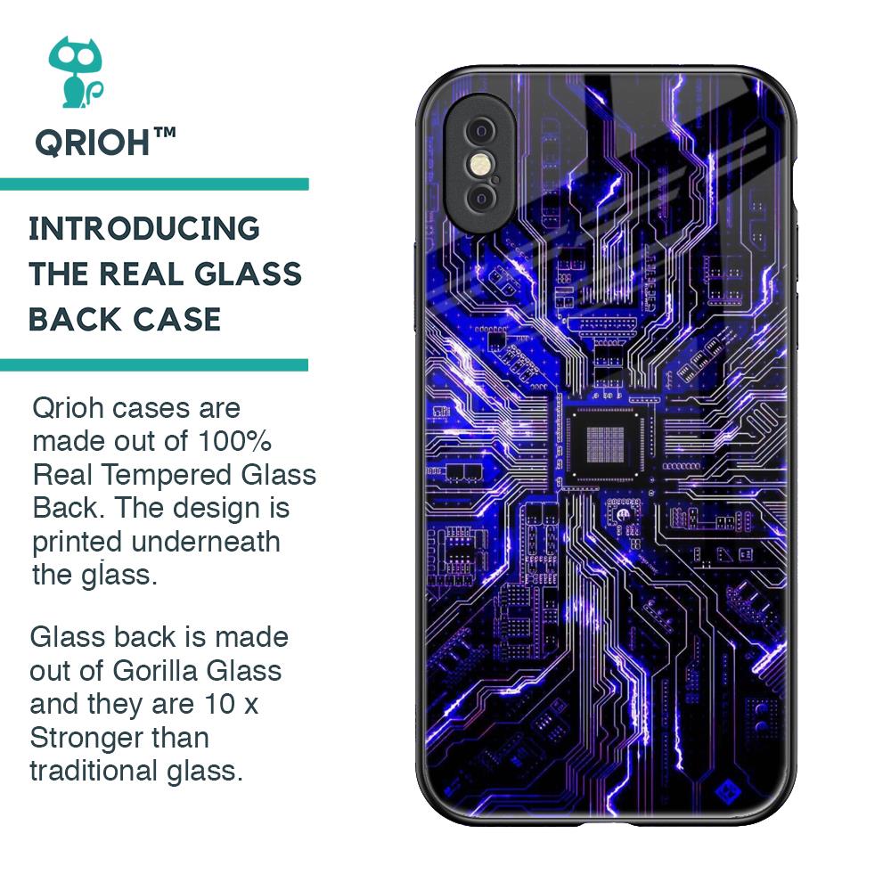 Techno Color Pattern Glass Case For iPhone XS Max