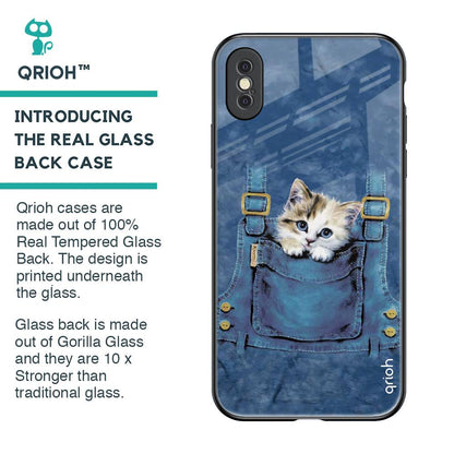Kitty In Pocket Glass Case For iPhone XS Max
