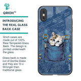 Kitty In Pocket Glass Case For iPhone XS Max