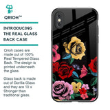 Floral Decorative Glass Case For iPhone XS Max