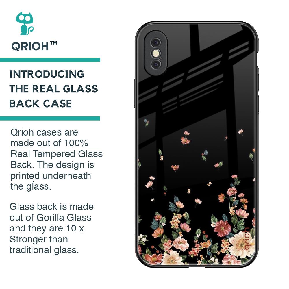 Floating Floral Print Glass Case for iPhone XS Max