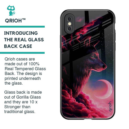 Moon Wolf Glass Case for iPhone XS Max