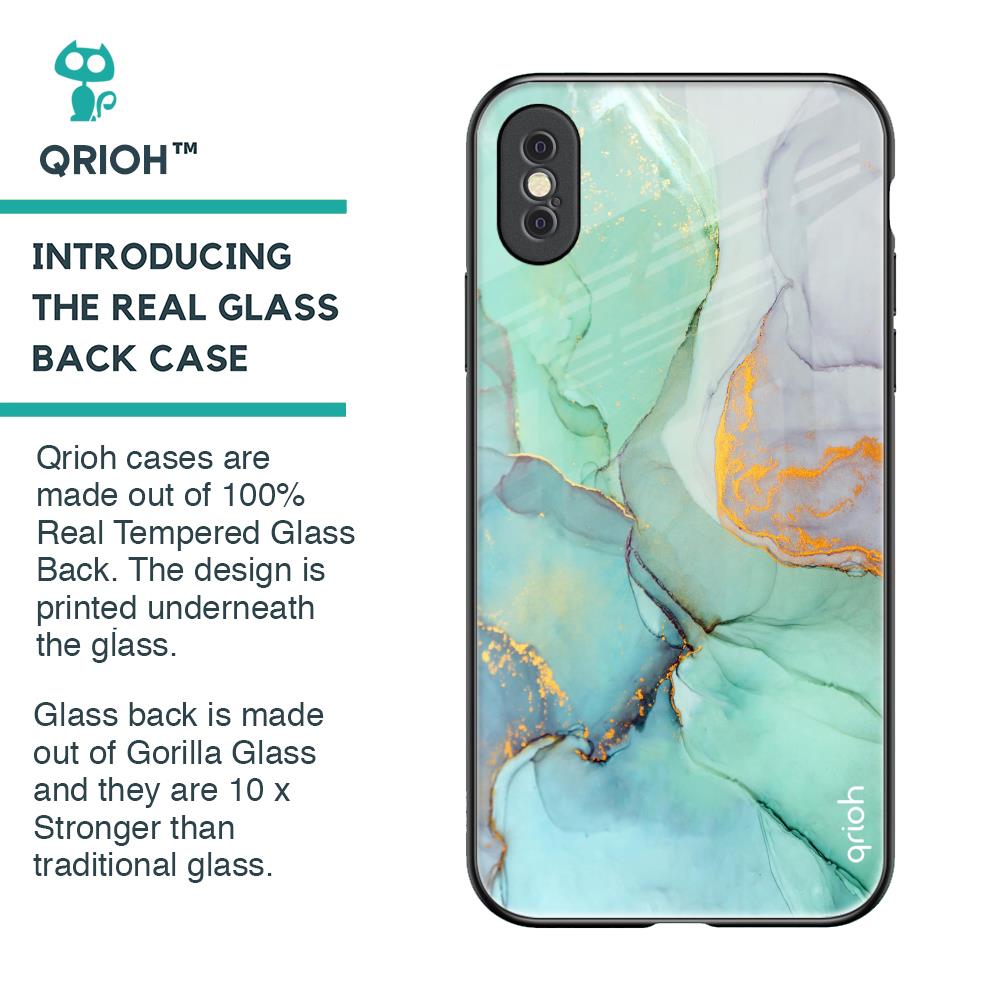 Green Marble Glass Case for iPhone XS Max