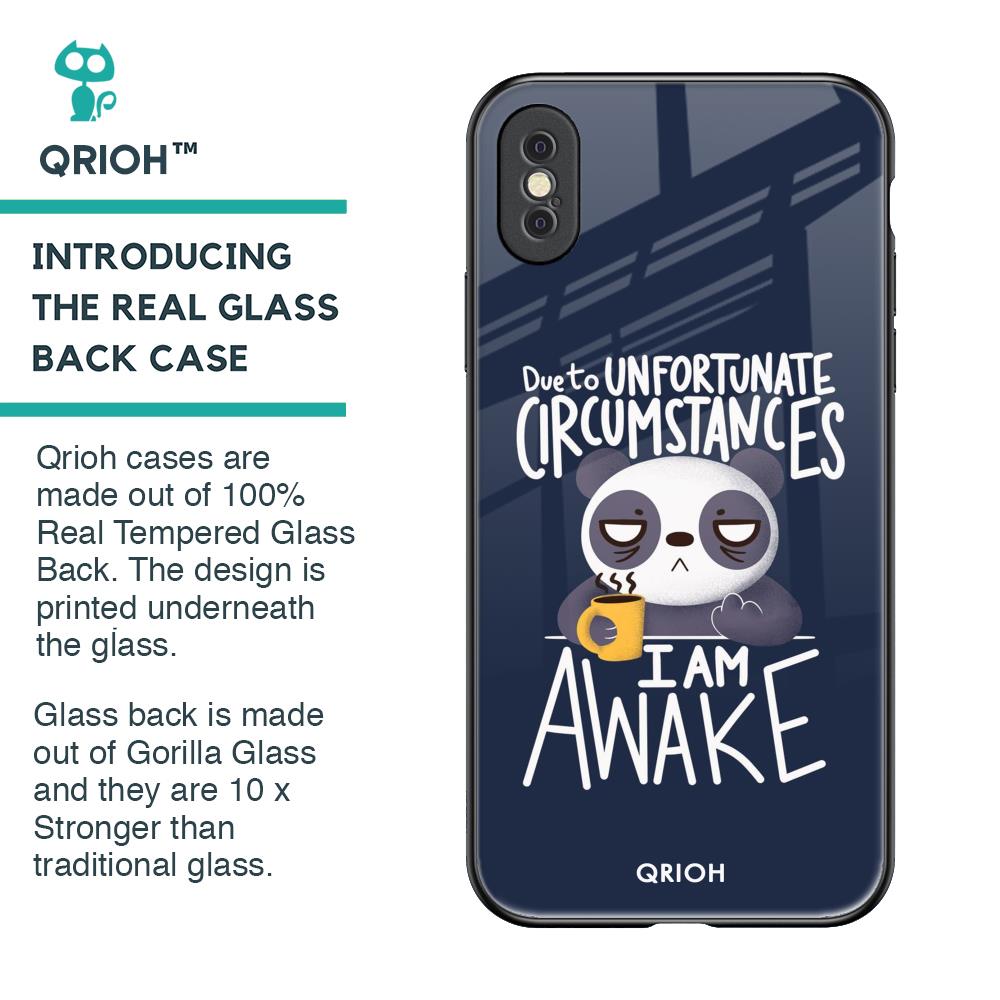 Struggling Panda Glass Case for iPhone XS Max