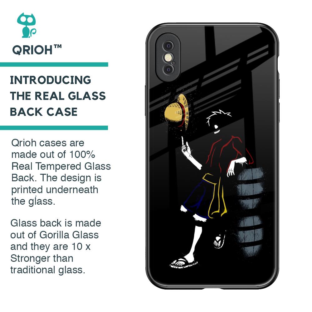 Luffy Line Art Glass Case for iPhone XS Max