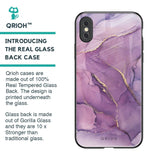 Purple Gold Marble Glass Case for iPhone XS Max
