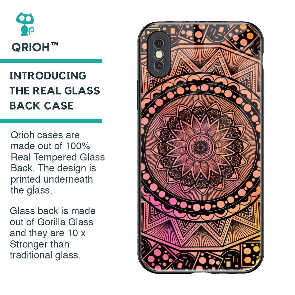 Floral Mandala Glass Case for iPhone XS Max