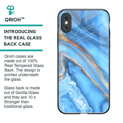 Vibrant Blue Marble Glass Case for iPhone XS Max