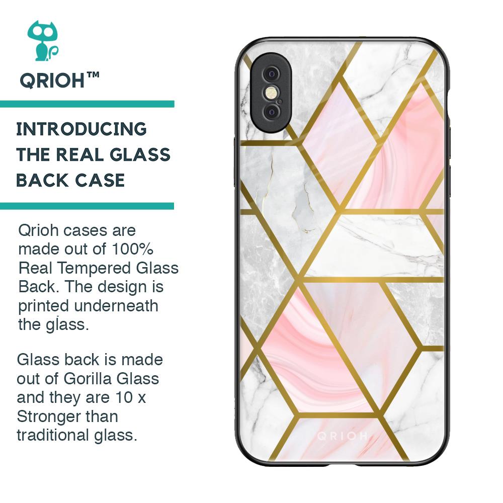 Geometrical Marble Glass Case for iPhone XS Max